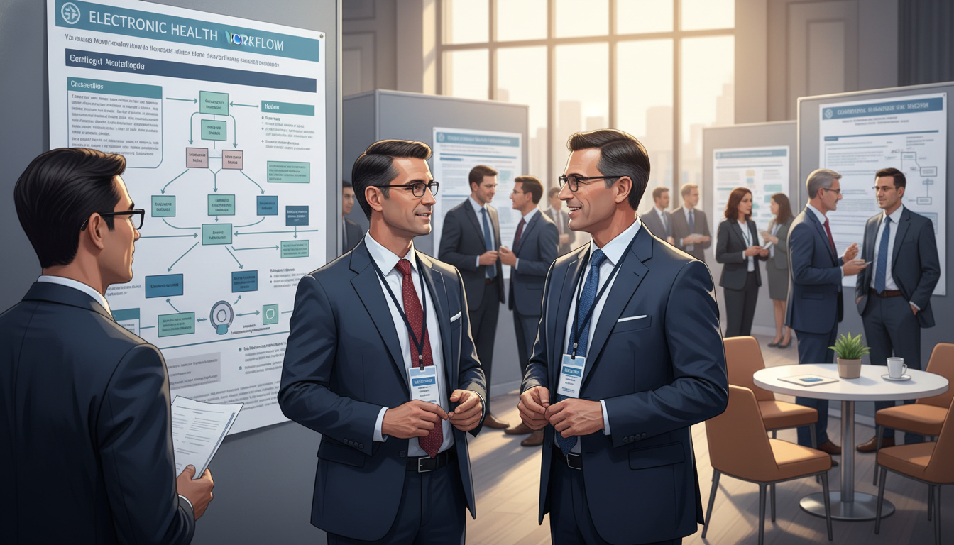 Clinical informatics fellow networking at a health IT conference - US citizen IMG for Job Search Timing for US Citizen IMG in