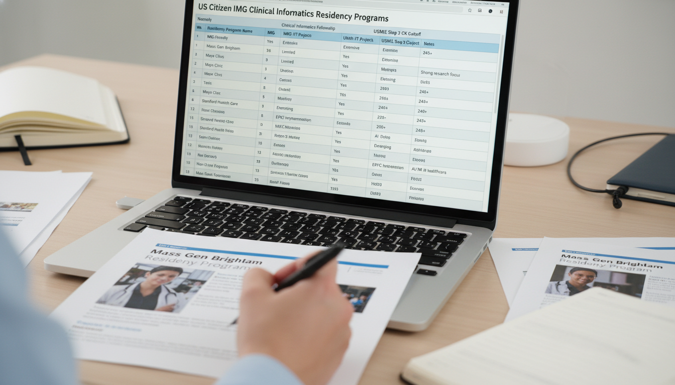 Spreadsheet for researching and comparing clinical informatics friendly residency programs Spreadsheet for researching and comparing clinical informatics friendly residency programs - US citizen IMG for How to Resear