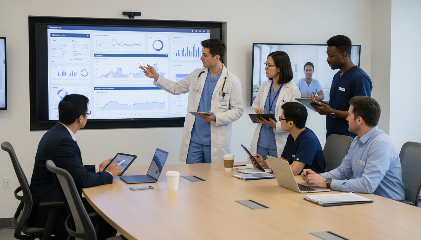 Resident doctor collaborating with clinical informatics team - US citizen IMG for Step Score Strategy for US Citizen IMG in C