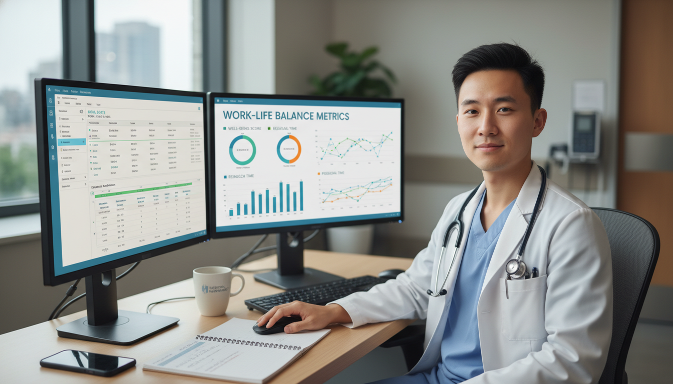 Resident physician balancing clinical work and informatics projects Resident physician balancing clinical work and informatics projects - US citizen IMG for Work-Life Balance Assessment for US