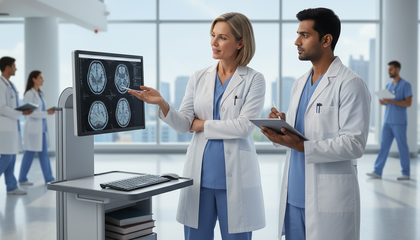 Neurology attending providing feedback to IMG student on ward Neurology attending providing feedback to IMG student on ward - US citizen IMG for Addressing Red Flags for US Citizen IMG in