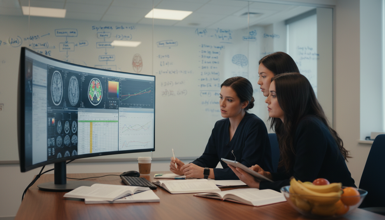 Neurology residents collaborating on data analysis Neurology residents collaborating on data analysis - US citizen IMG for Research During Residency for US Citizen IMG in Neuro