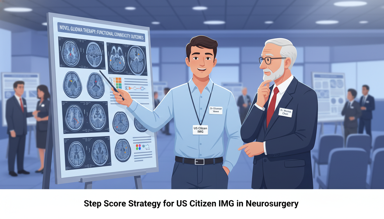 US citizen IMG presenting neurosurgery research to faculty - US citizen IMG for Step Score Strategy for US Citizen IMG in Neu