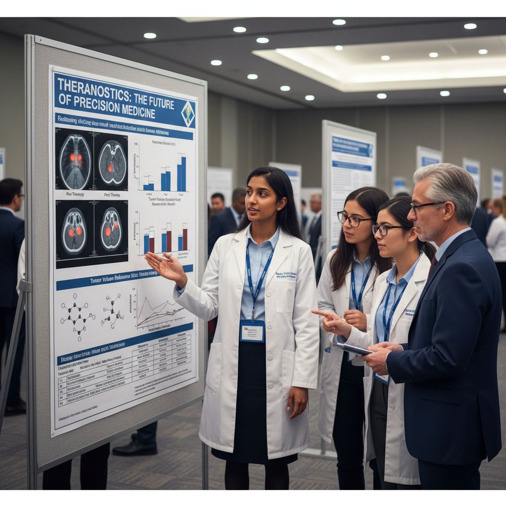 Nuclear medicine resident presenting research findings at a conference Nuclear medicine resident presenting research findings at a conference - US citizen IMG for Research During Residency for US