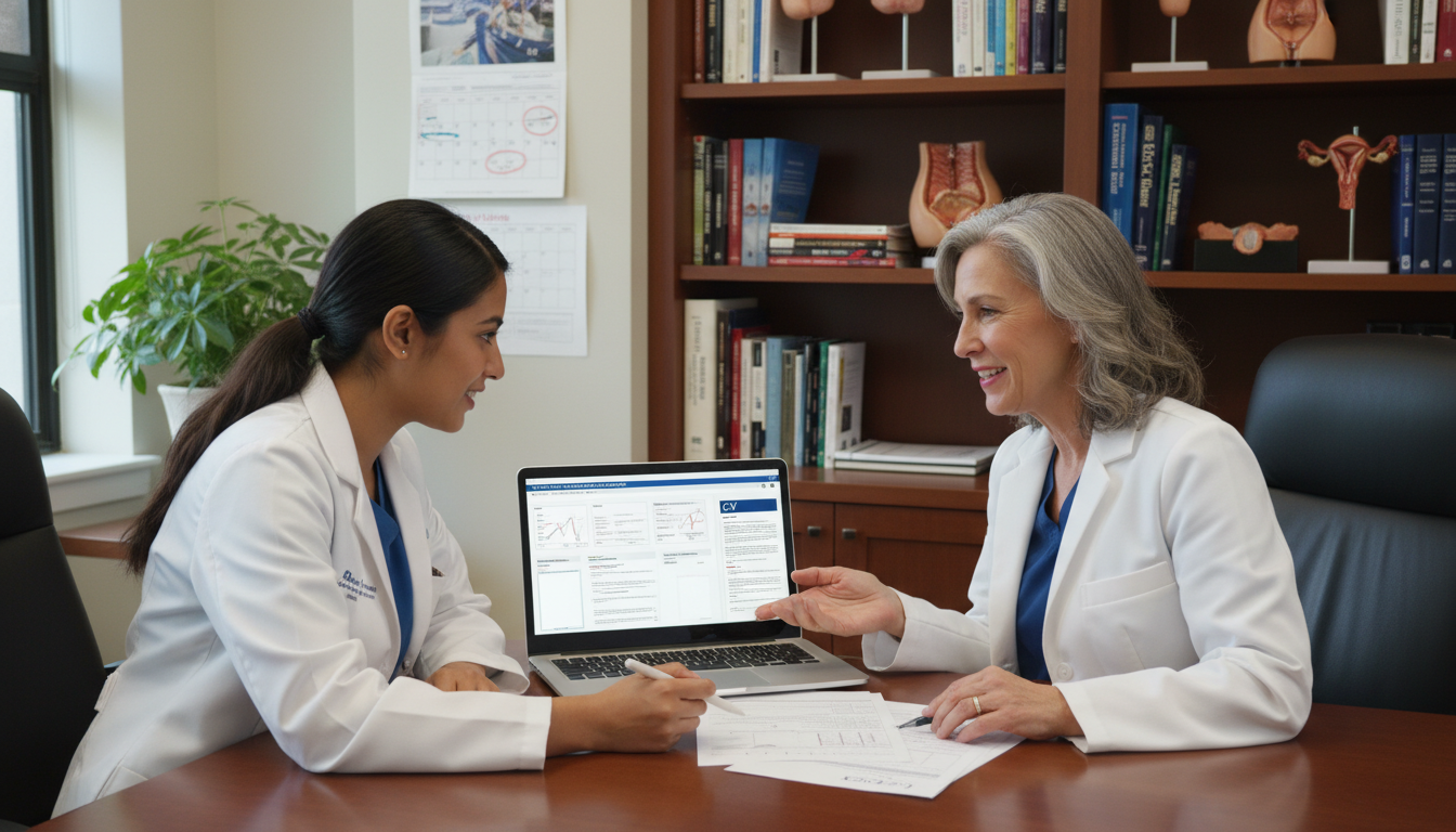 OB GYN resident discussing research and fellowship with mentor - US citizen IMG for Fellowship Preparation for US Citizen IMG