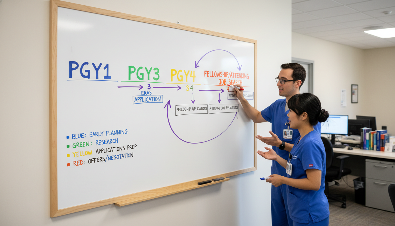 Timeline of OB GYN resident job search milestones - US citizen IMG for Job Search Timing for US Citizen IMG in Obstetrics & G