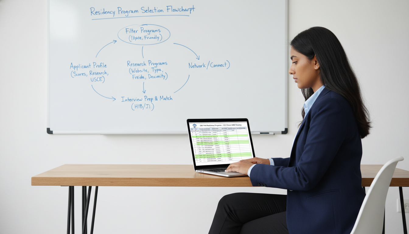 Resident reviewing list of OB GYN residency programs - US citizen IMG for Program Selection Strategy for US Citizen IMG in Ob