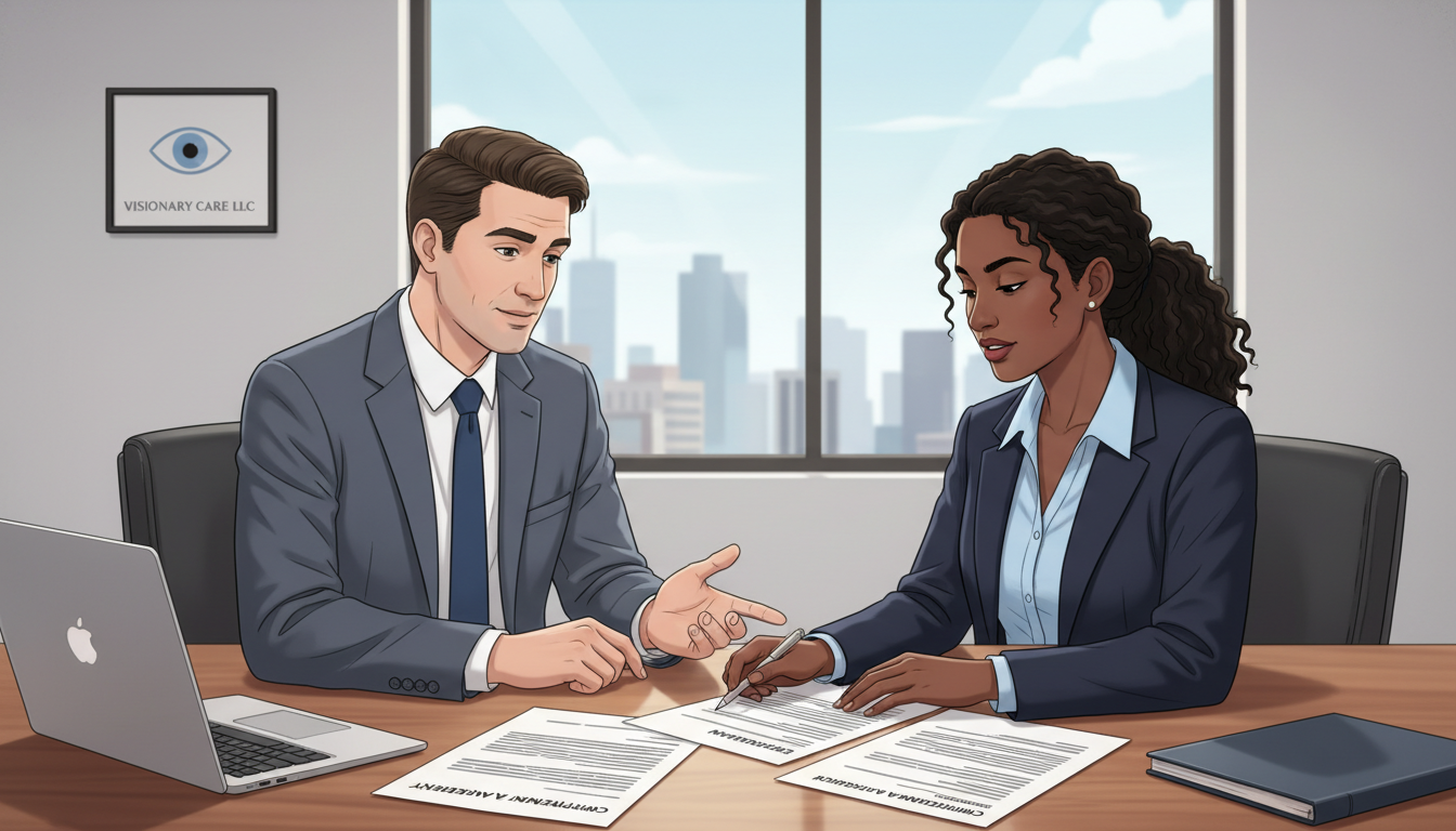 US Citizen IMG Ophthalmologist Discussing Contract with Recruiter US Citizen IMG Ophthalmologist Discussing Contract with Recruiter - US citizen IMG for Job Search Timing for US Citizen IMG i