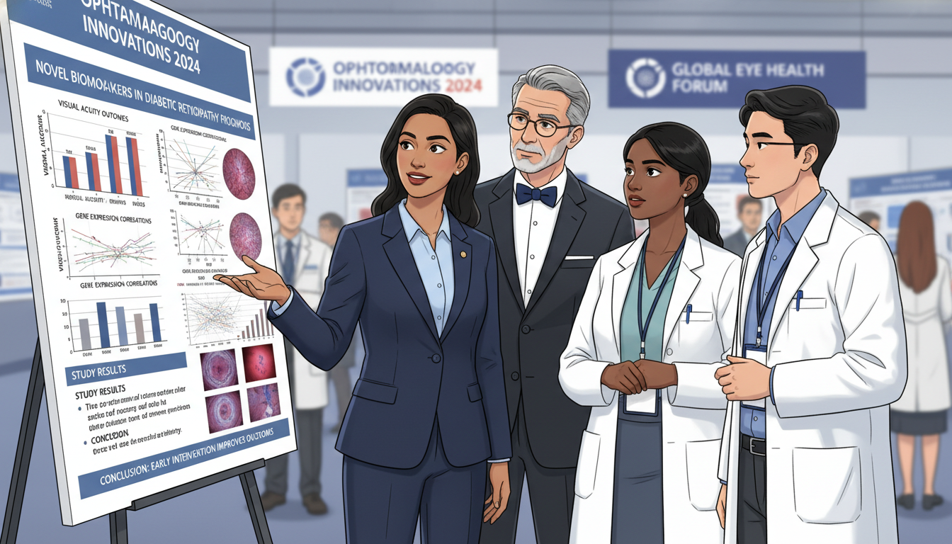 US citizen IMG presenting ophthalmology research poster at a conference - US citizen IMG for Research Profile Building for US