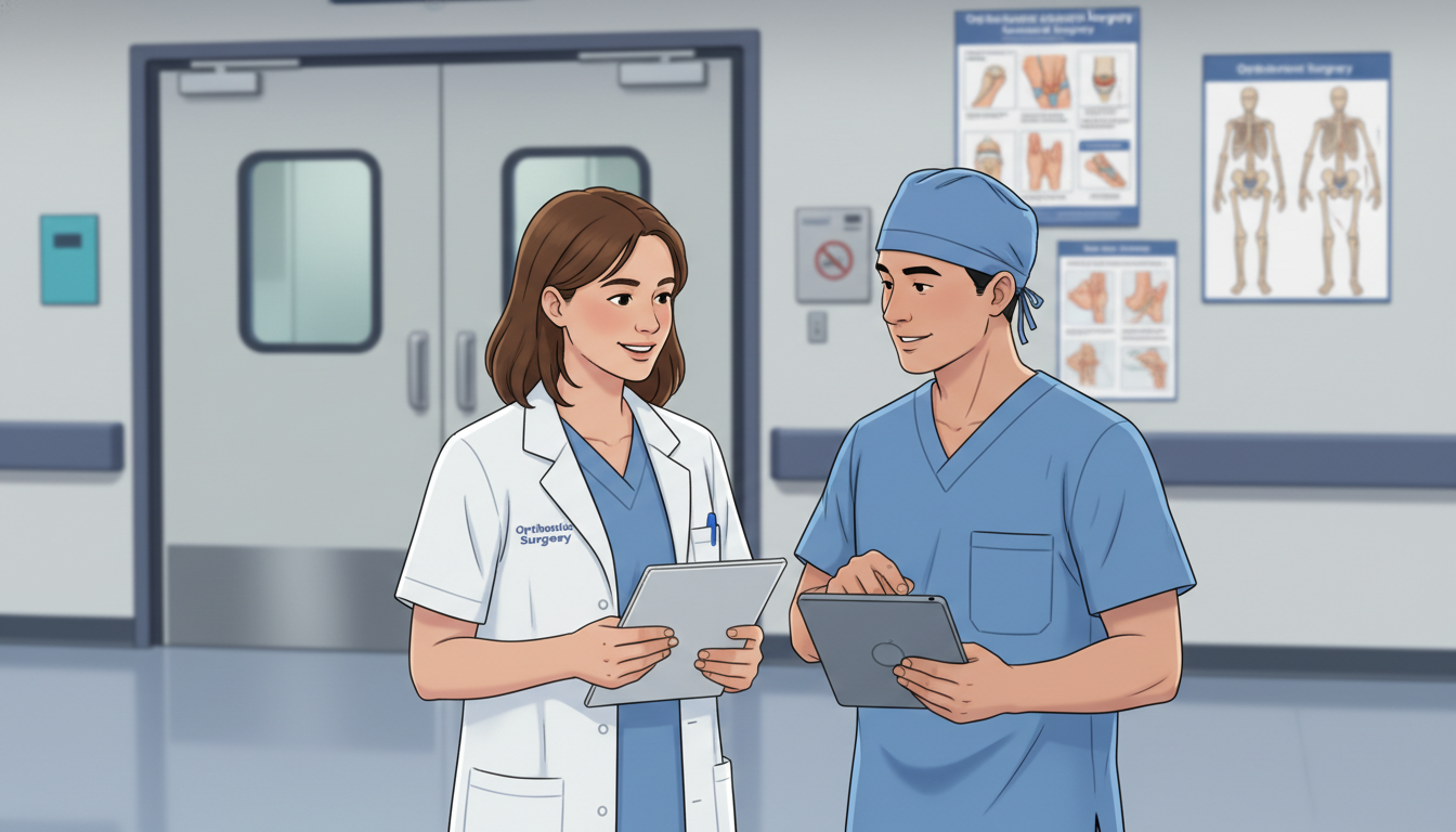 Medical student networking with orthopedic surgery resident during clinical rotation Medical student networking with orthopedic surgery resident during clinical rotation - US citizen IMG for Networking in Medic