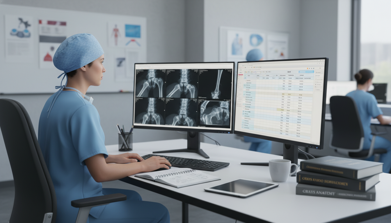 Orthopedic resident analyzing data and imaging for a research project - US citizen IMG for Research During Residency for US C