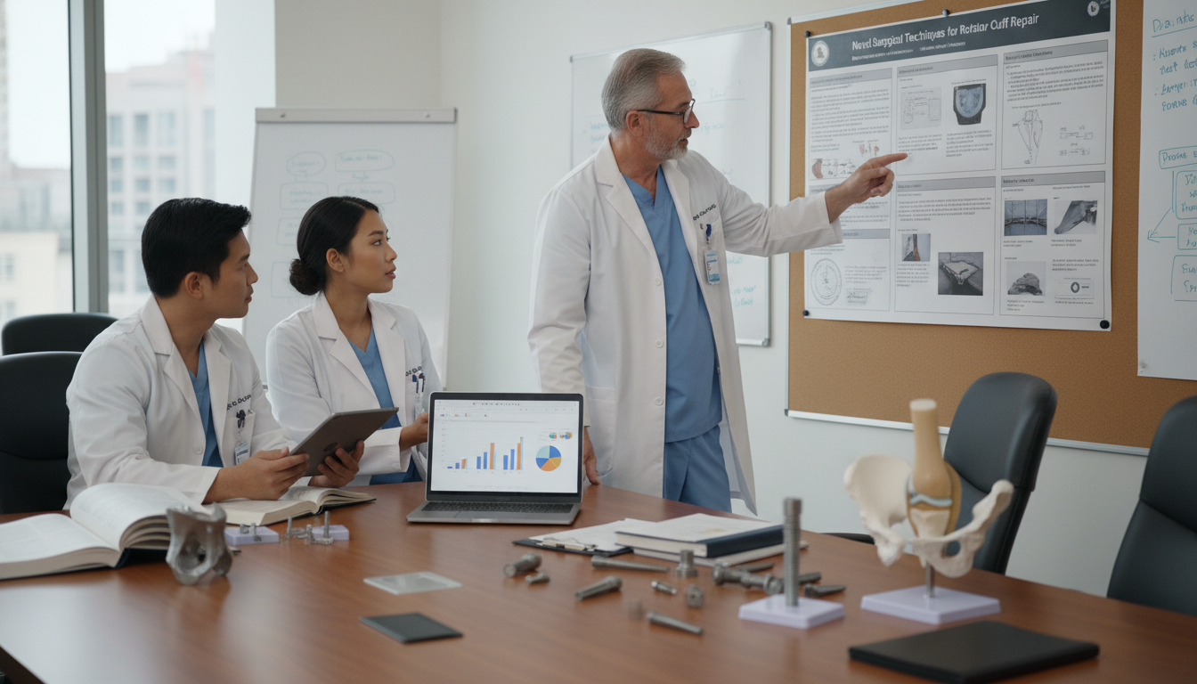 Orthopedic surgery residents meeting with research mentor - US citizen IMG for Research During Residency for US Citizen IMG i