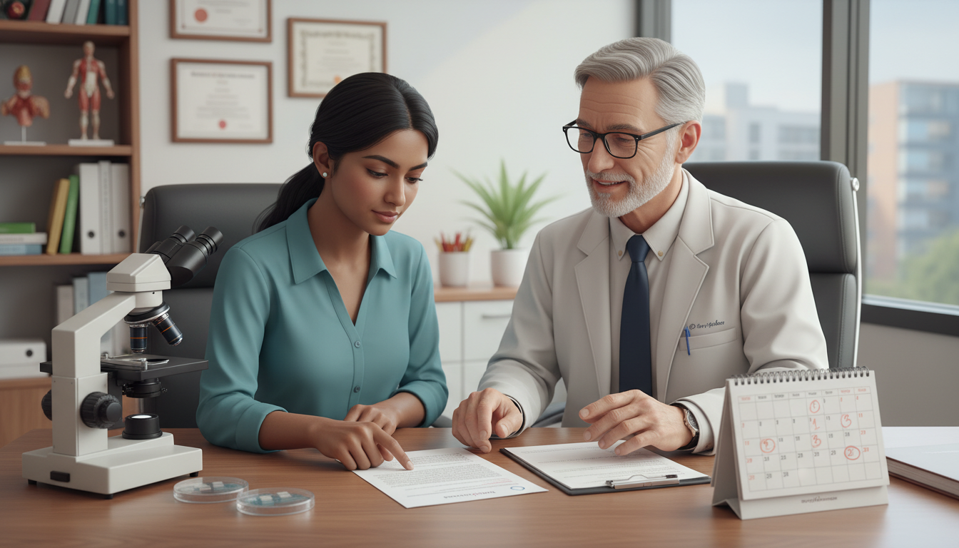 Pathology resident discussing career planning with mentor Pathology resident discussing career planning with mentor - US citizen IMG for Job Search Timing for US Citizen IMG in Pathol