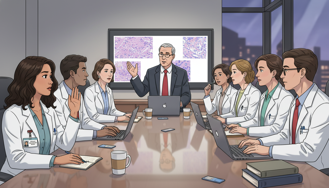 Pathology residents in a meeting with program leadership Pathology residents in a meeting with program leadership - US citizen IMG for Resident Turnover Warning Signs for US Citizen