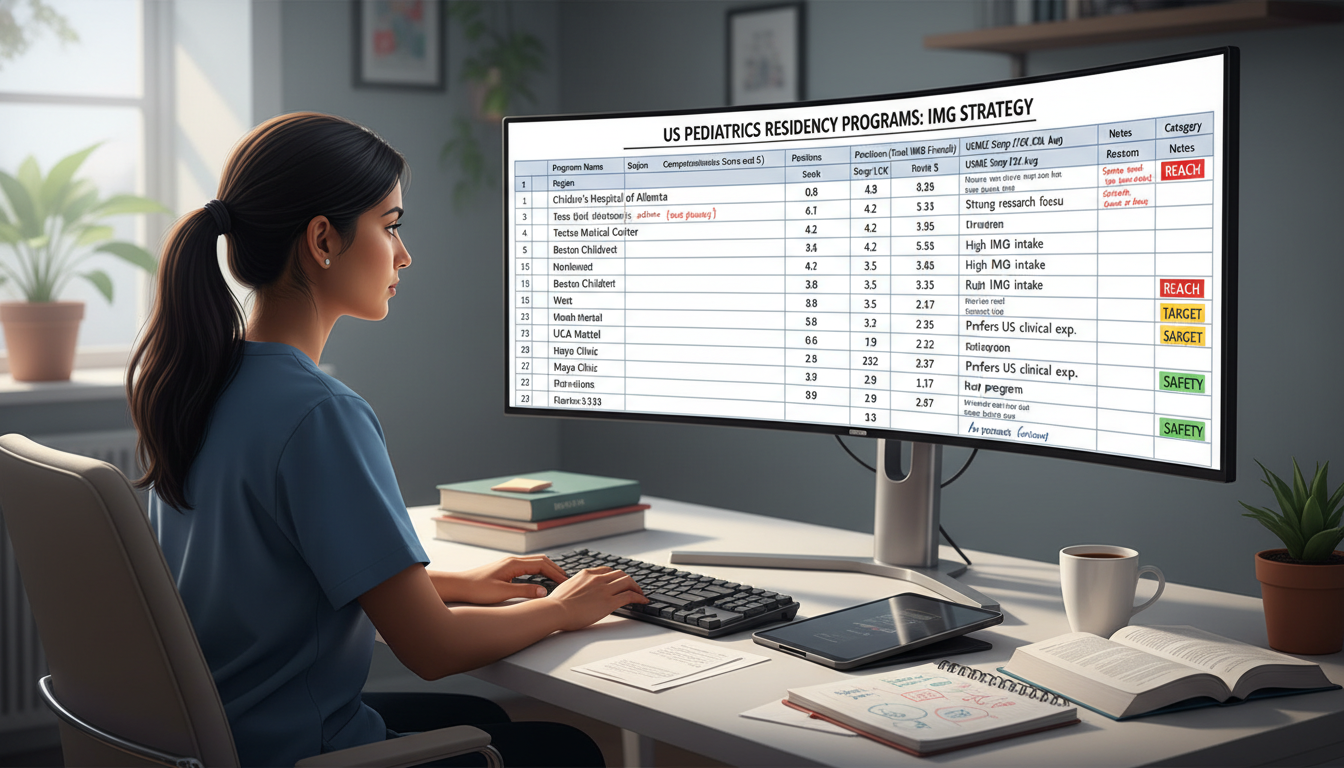 Resident applicant building a balanced pediatrics residency program list - US citizen IMG for Program Selection Strategy for