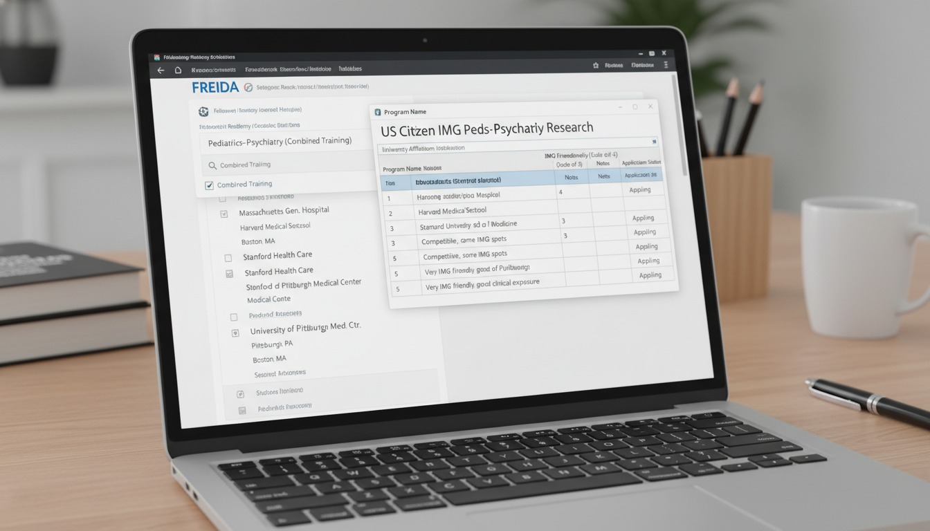 Medical graduate using FREIDA and spreadsheets to organize residency program research Medical graduate using FREIDA and spreadsheets to organize residency program research - US citizen IMG for How to Research Pr