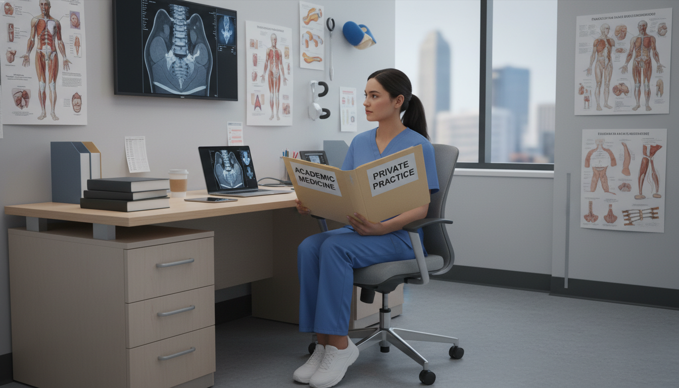 Physiatry resident comparing academic and private practice pathways Physiatry resident comparing academic and private practice pathways - US citizen IMG for Academic vs Private Practice for US