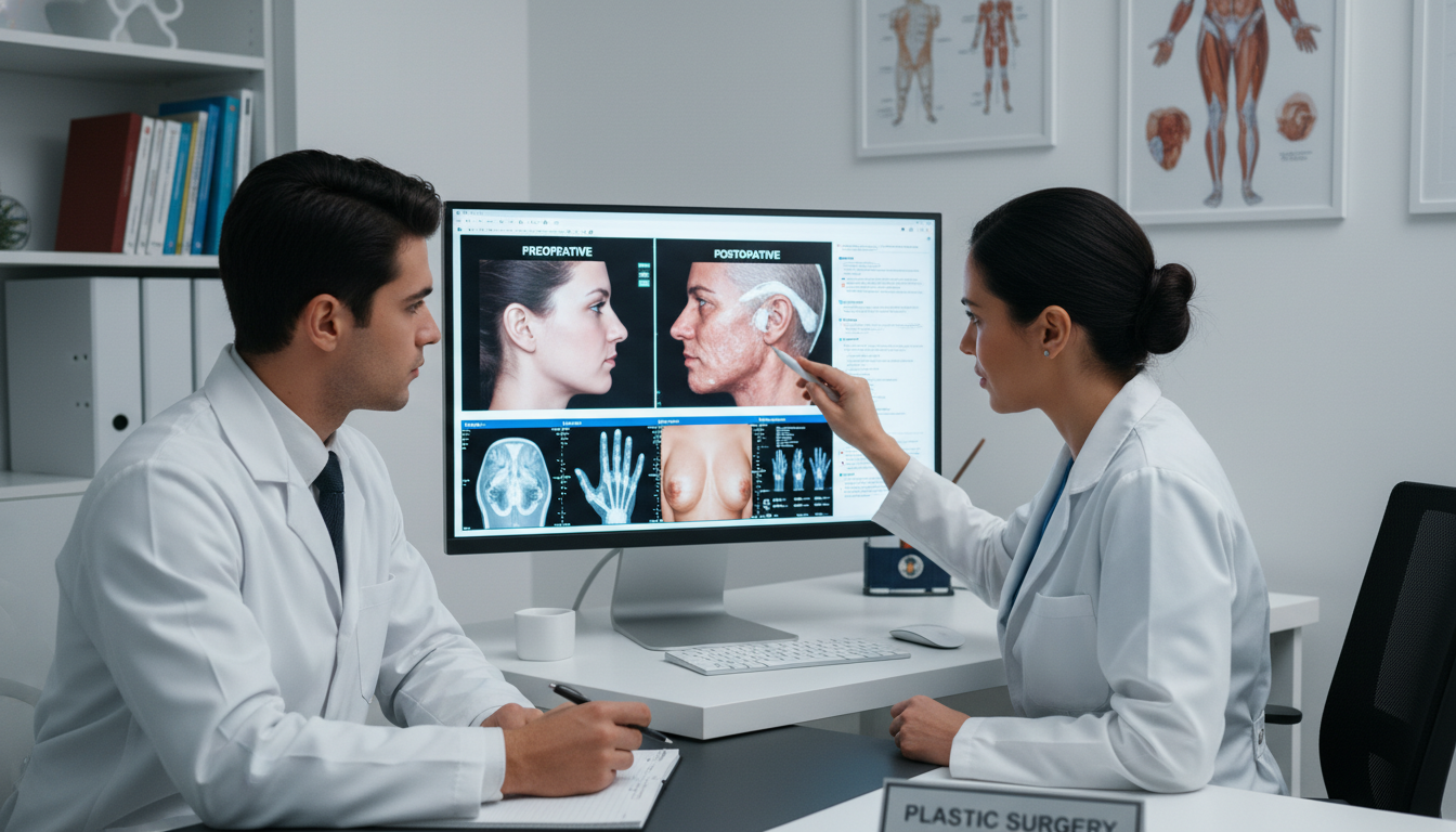 Plastic surgery resident and attending reviewing case images - US citizen IMG for Common Interview Questions for US Citizen I