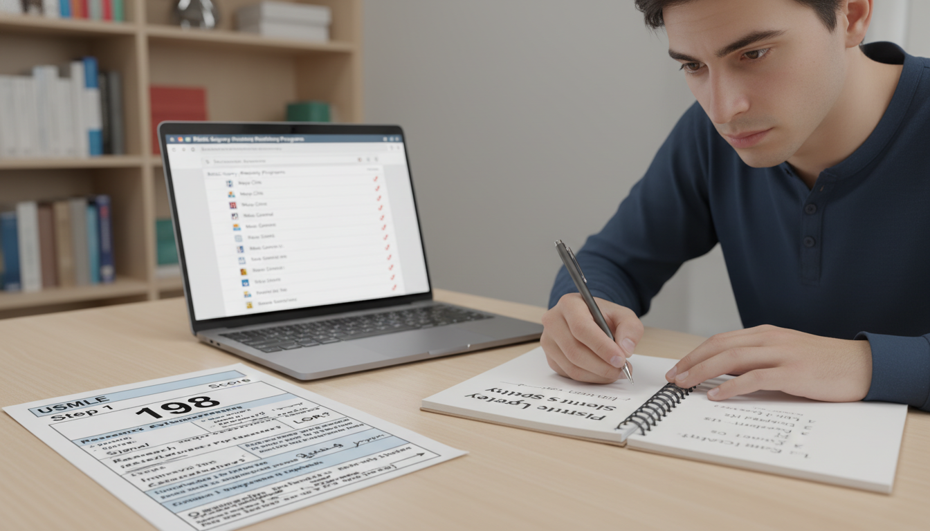US citizen IMG analyzing USMLE score report and planning plastic surgery match strategy - US citizen IMG for Low Step Score S