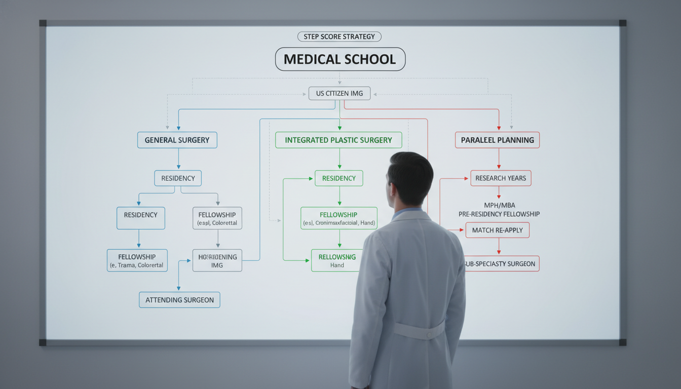 Parallel planning career pathways for plastic surgery - US citizen IMG for Step Score Strategy for US Citizen IMG in Plastic