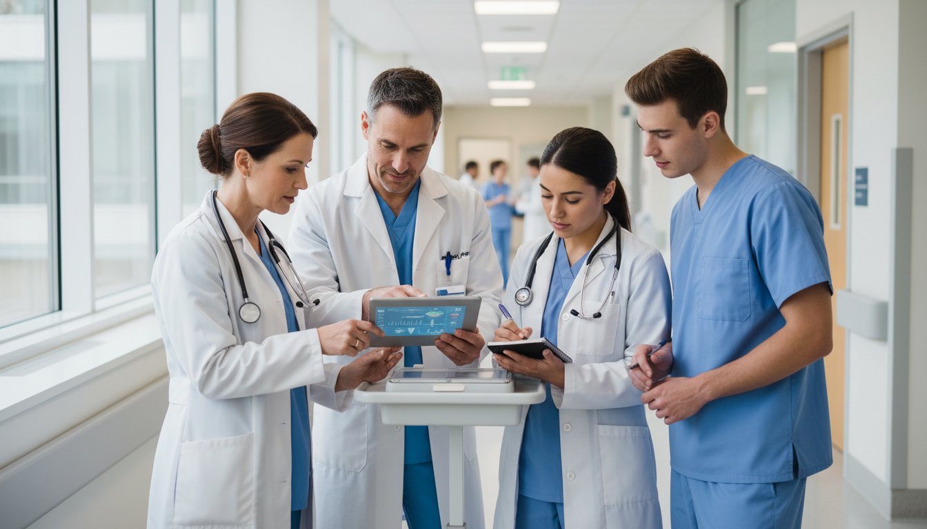 Preliminary medicine residents working on hospital rounds - US citizen IMG for Common Interview Questions for US Citizen IMG