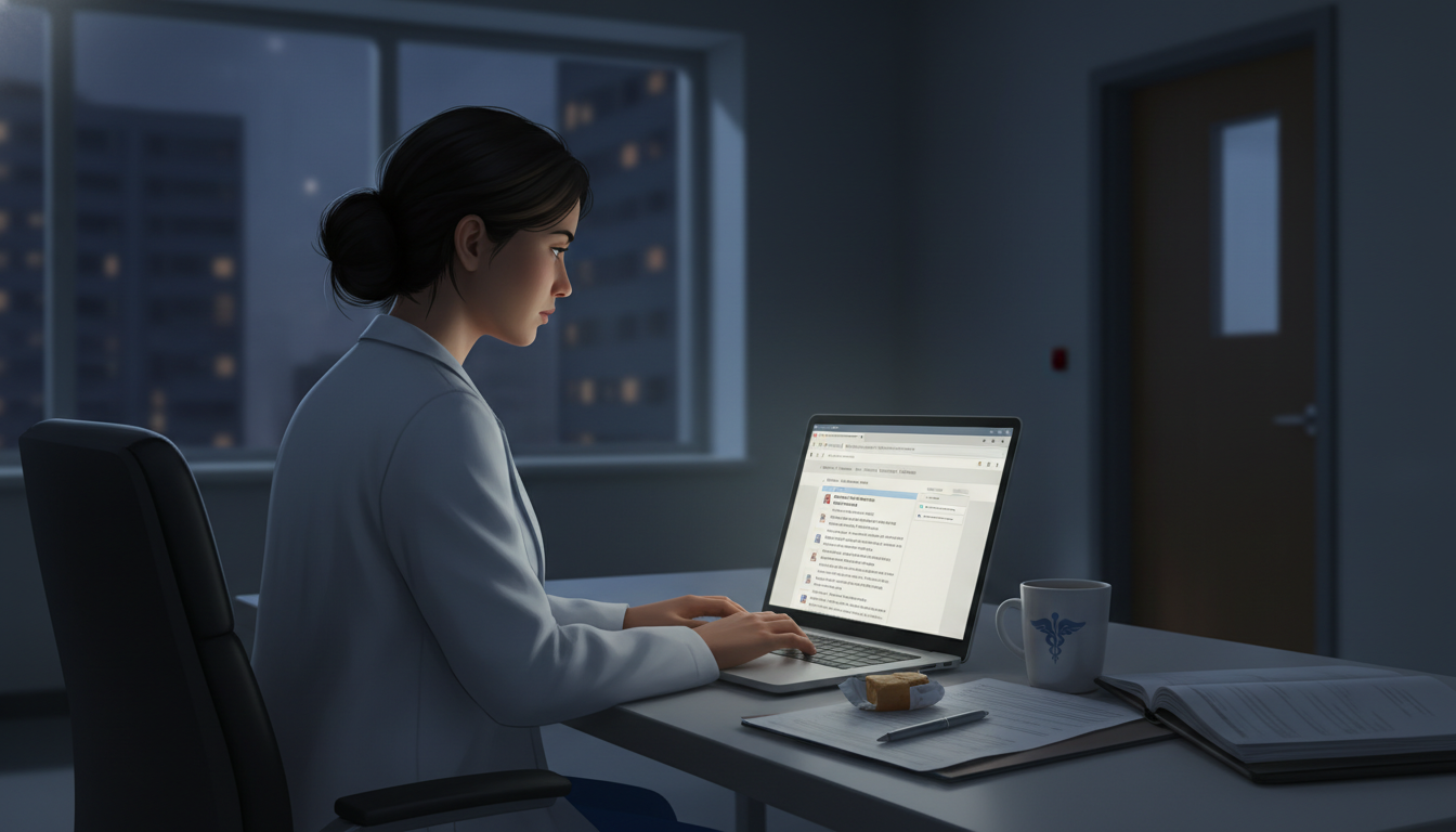 Resident using laptop to apply for categorical positions during mid-year job search - US citizen IMG for Job Search Timing fo