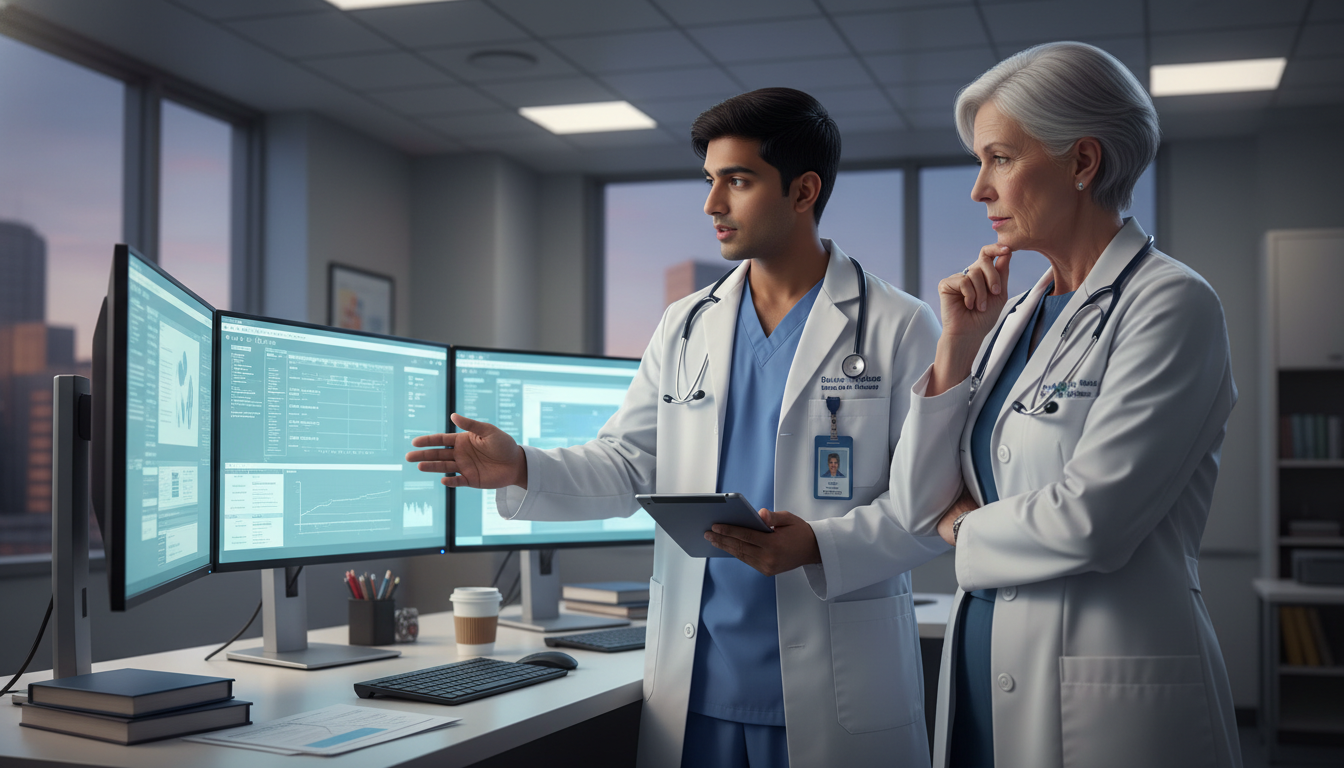 Preliminary medicine resident discussing a case with mentor Preliminary medicine resident discussing a case with mentor - US citizen IMG for Networking in Medicine for US Citizen IMG in