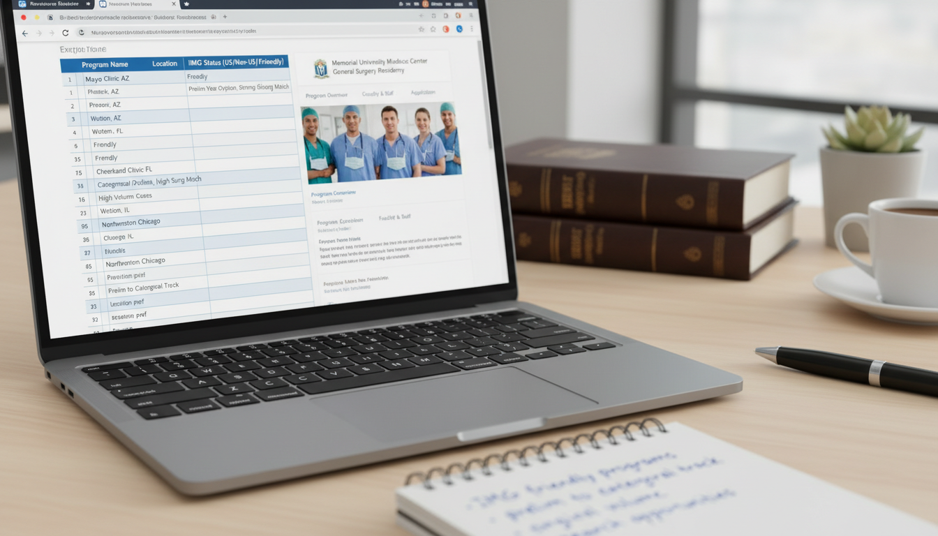 Spreadsheet and online tools for researching preliminary surgery residency programs Spreadsheet and online tools for researching preliminary surgery residency programs - US citizen IMG for How to Research Prog