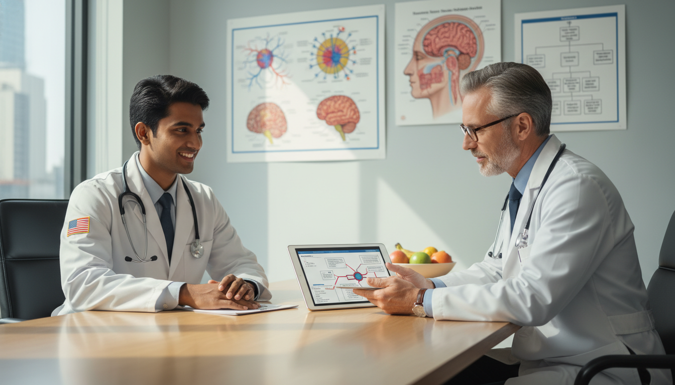 US citizen IMG meeting a psychiatry mentor in a hospital setting - US citizen IMG for Networking in Medicine for US Citizen I