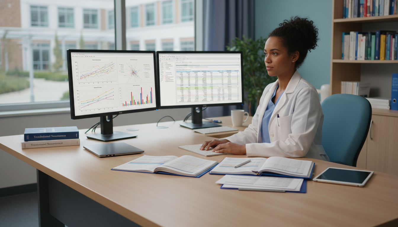 Psychiatry Resident Reviewing Data and Charts Psychiatry Resident Reviewing Data and Charts - US citizen IMG for Research During Residency for US Citizen IMG in Psychiatry