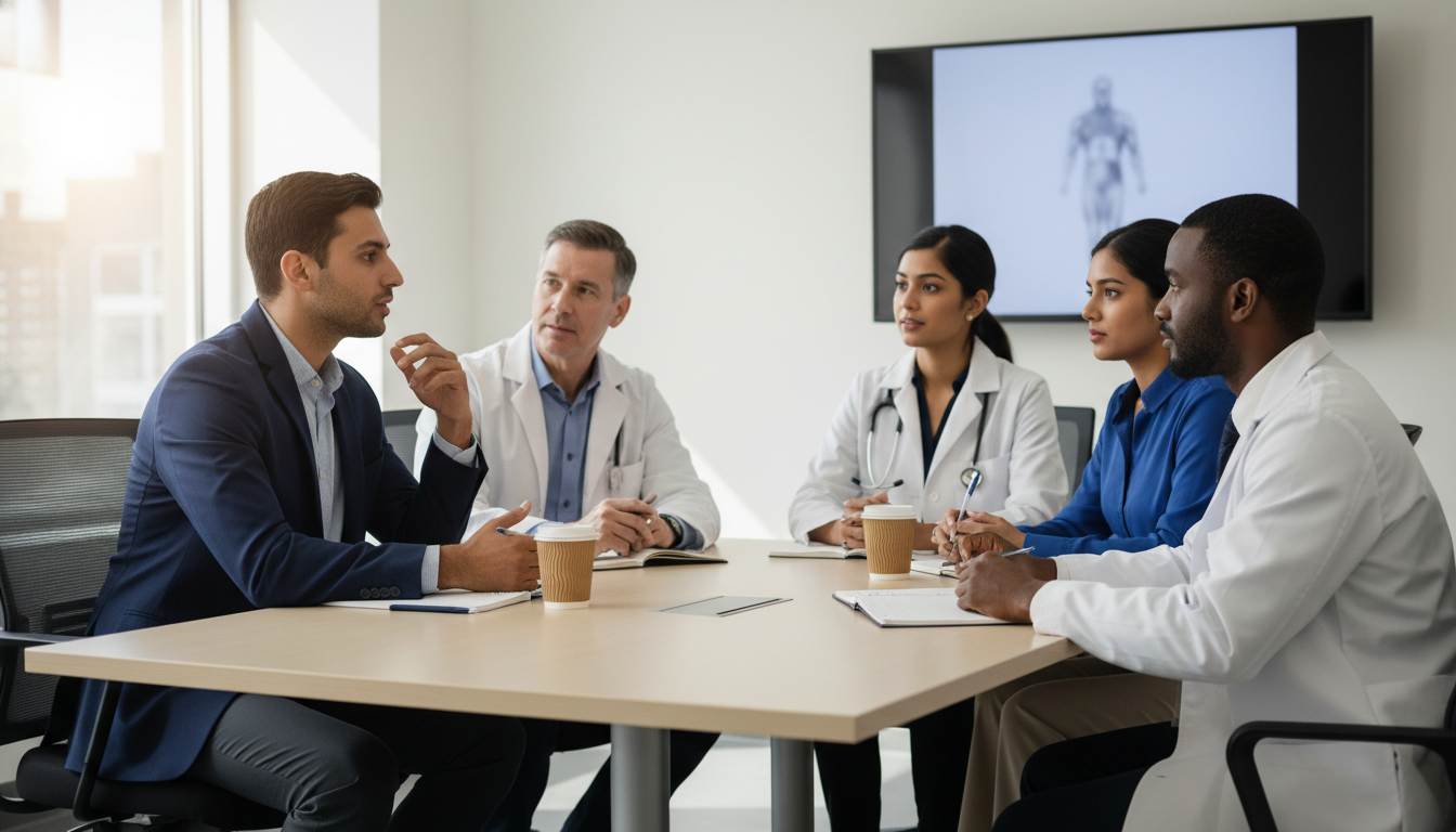 Residency applicant meeting with psychiatry residents during interview day Residency applicant meeting with psychiatry residents during interview day - US citizen IMG for Resident Turnover Warning Sig