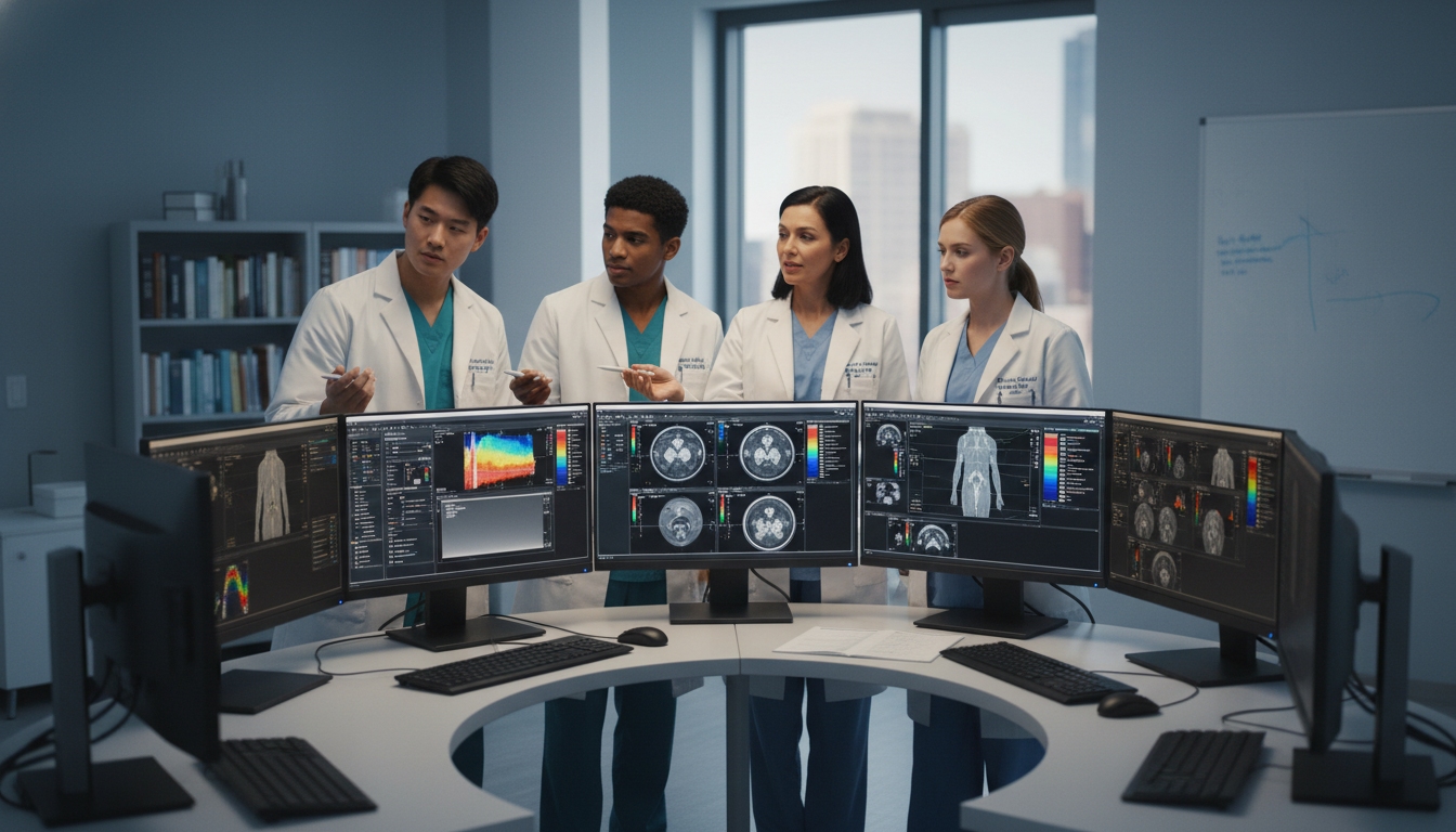 Radiation oncology residents discussing treatment planning - US citizen IMG for Common Interview Questions for US Citizen IMG