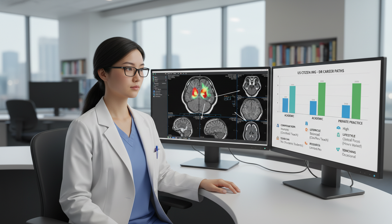 Radiology fellow planning career path in academic vs private practice Radiology fellow planning career path in academic vs private practice - US citizen IMG for Academic vs Private Practice for U