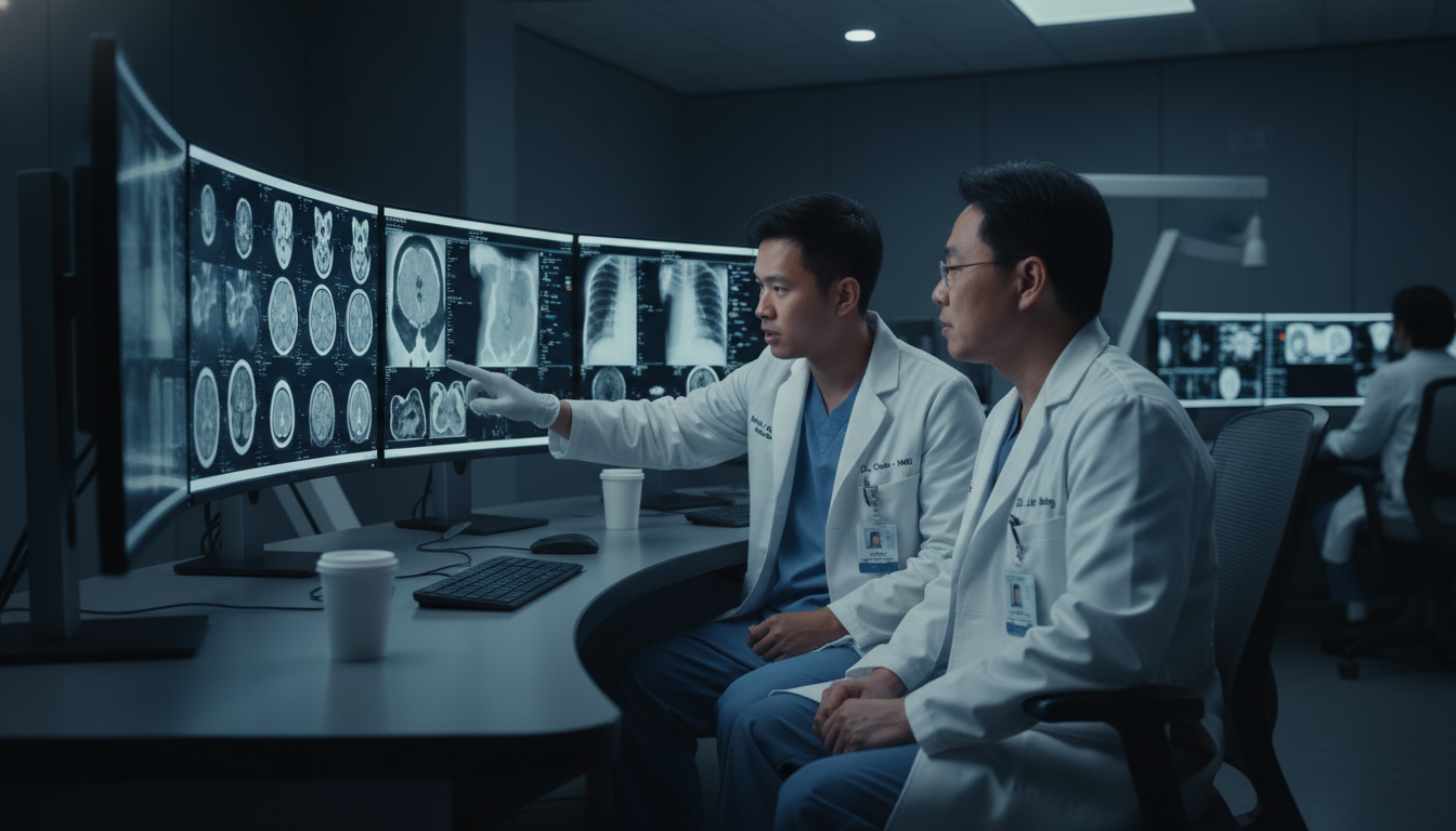 US citizen IMG on radiology elective reviewing imaging with attending - US citizen IMG for Low Step Score Strategies for US C