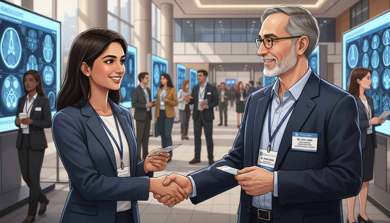 US citizen IMG networking with radiologists at a conference US citizen IMG networking with radiologists at a conference - US citizen IMG for Networking in Medicine for US Citizen IMG in