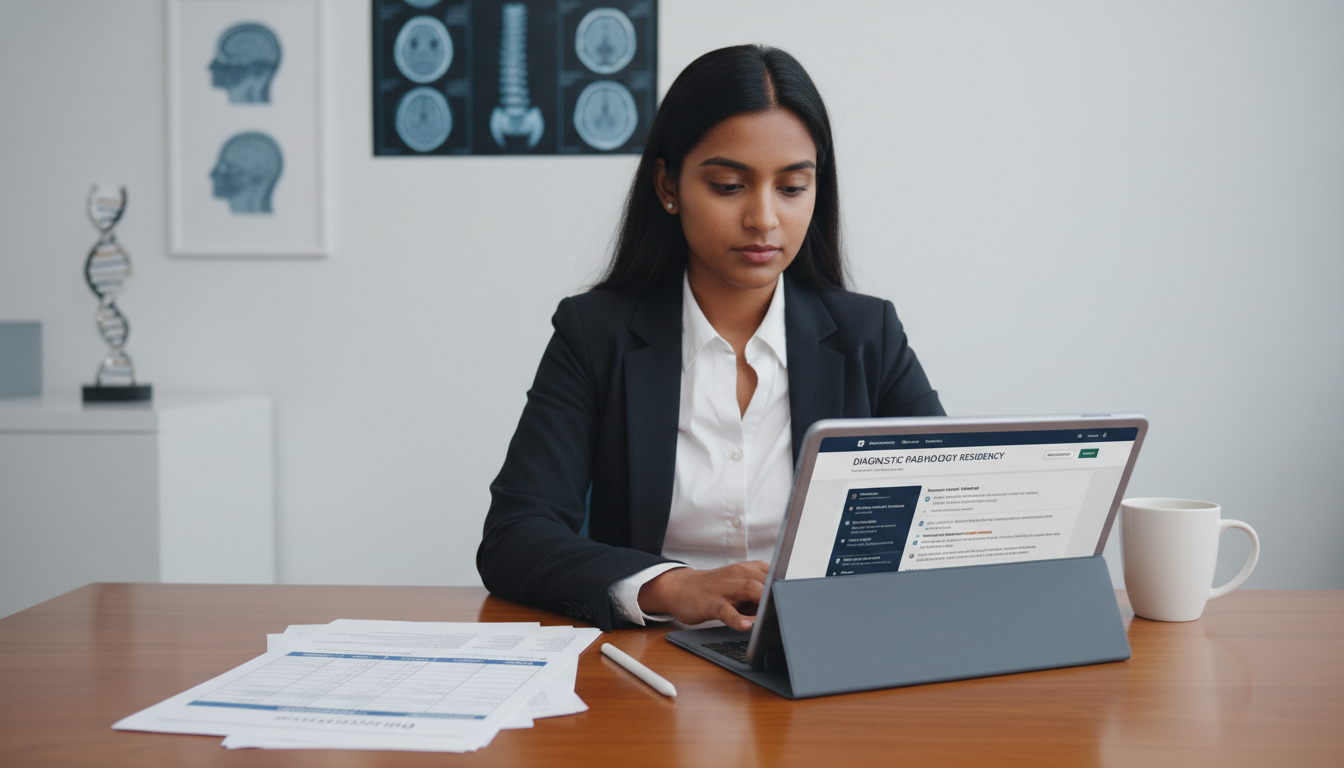 US citizen IMG comparing diagnostic radiology residency programs on a tablet US citizen IMG comparing diagnostic radiology residency programs on a tablet - US citizen IMG for How to Research Programs fo