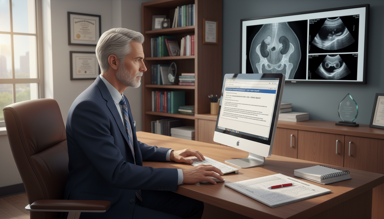 Urology program director reviewing rank list while reading applicant emails - US citizen IMG for Pre-Match Communication for