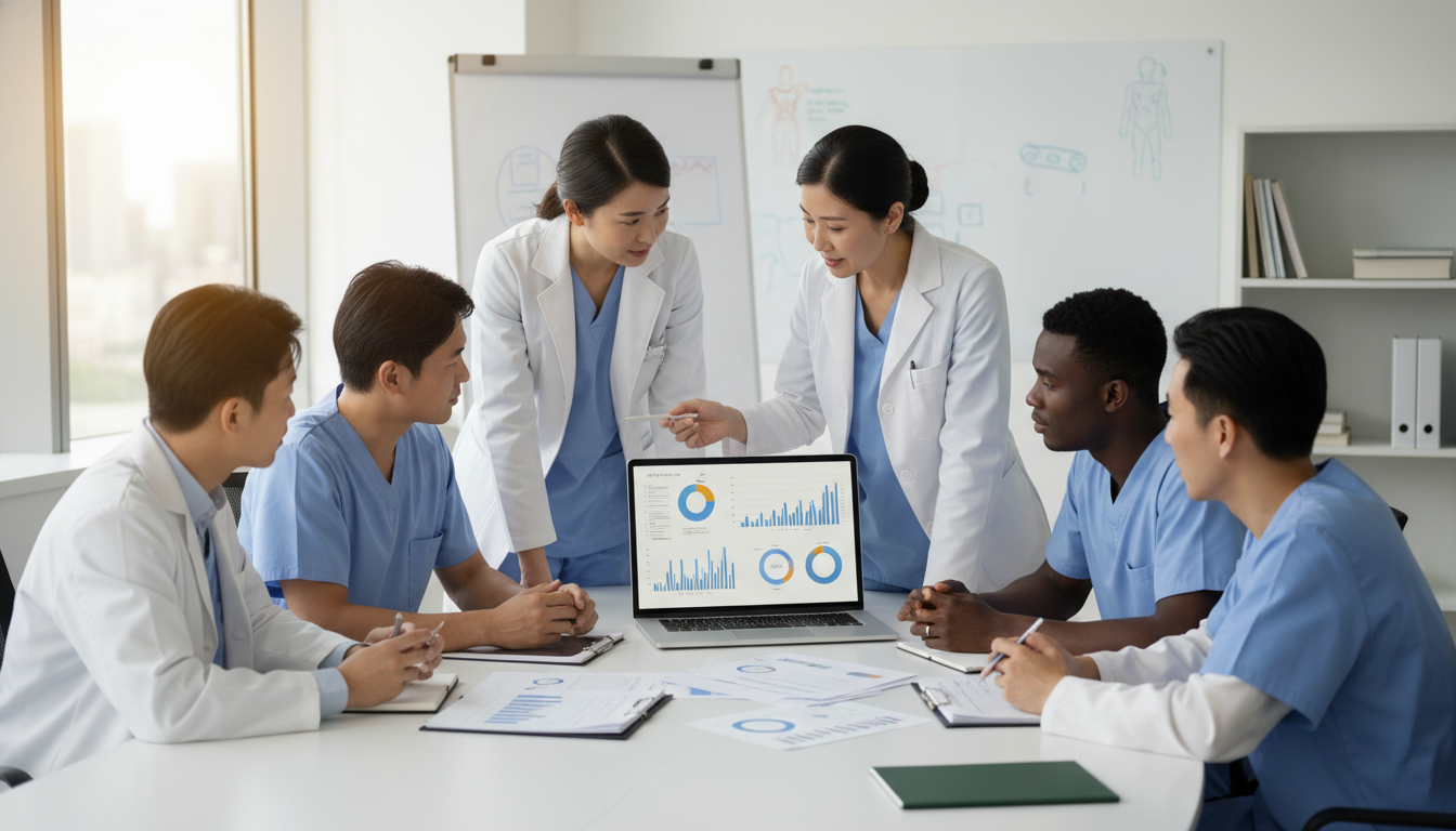 Urology residents and attending reviewing research data together Urology residents and attending reviewing research data together - US citizen IMG for Research During Residency for US Citize