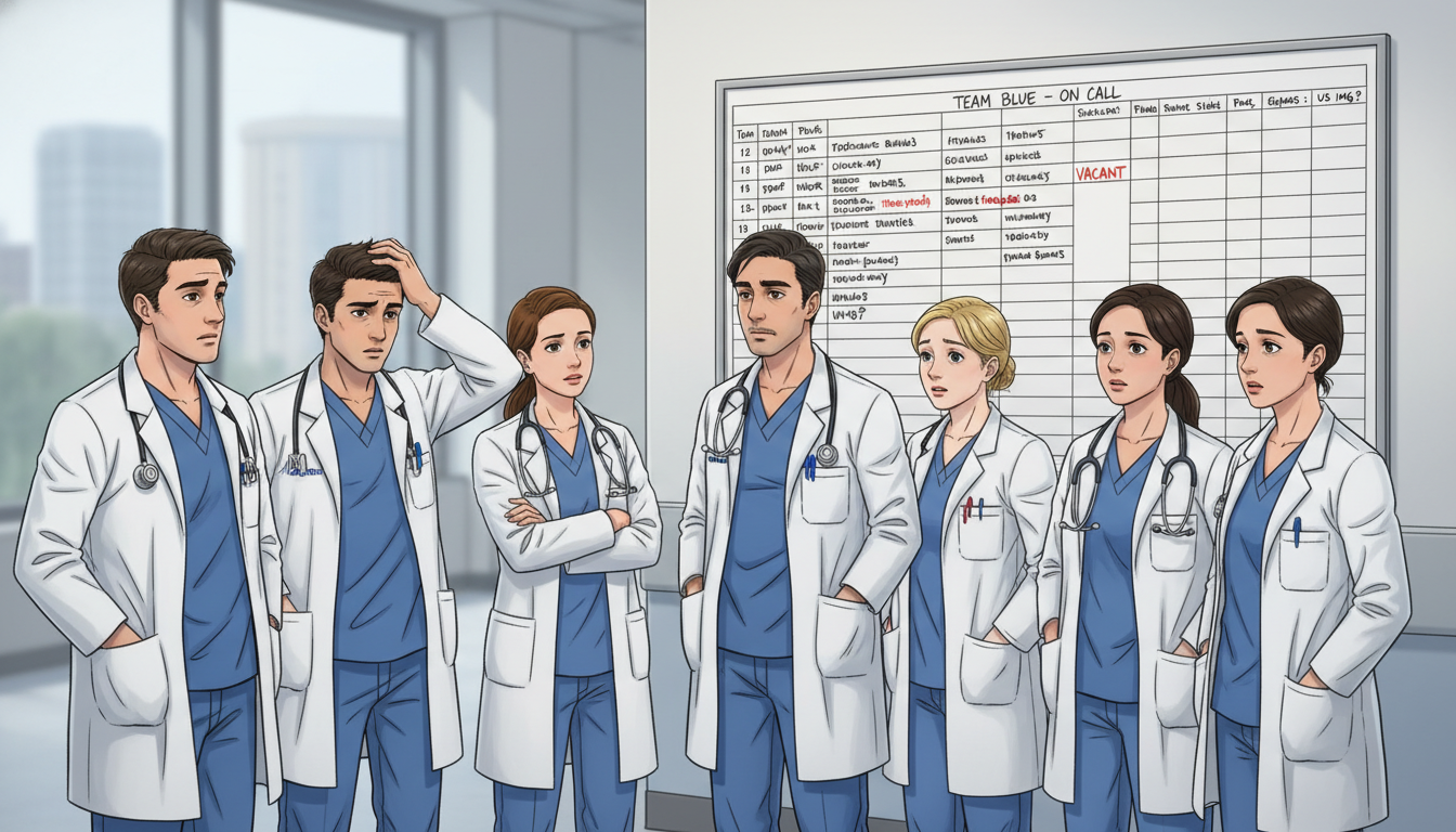 Urology resident team with one missing member raising concern Urology resident team with one missing member raising concern - US citizen IMG for Resident Turnover Warning Signs for US Cit