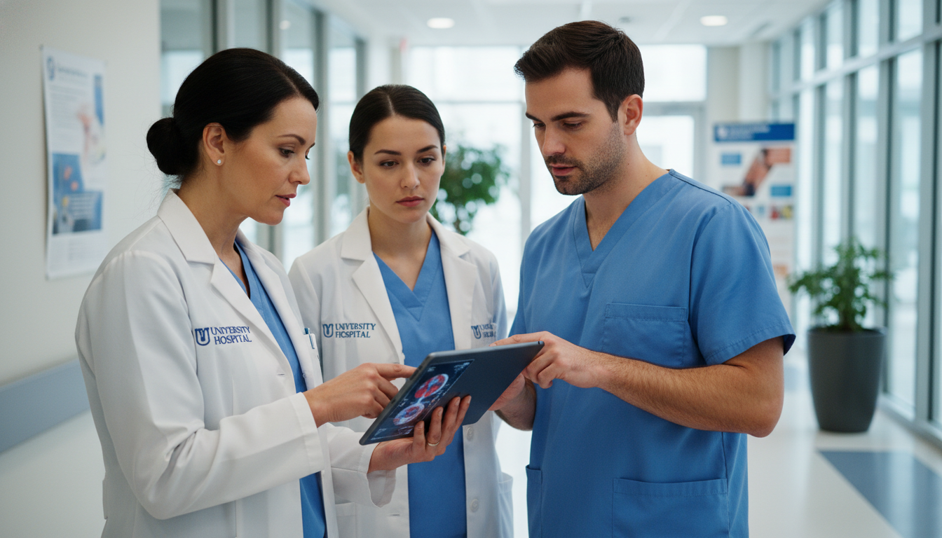 Vascular surgeon and resident discussing training pathways Vascular surgeon and resident discussing training pathways - US citizen IMG for Backup Specialty Planning for US Citizen IMG