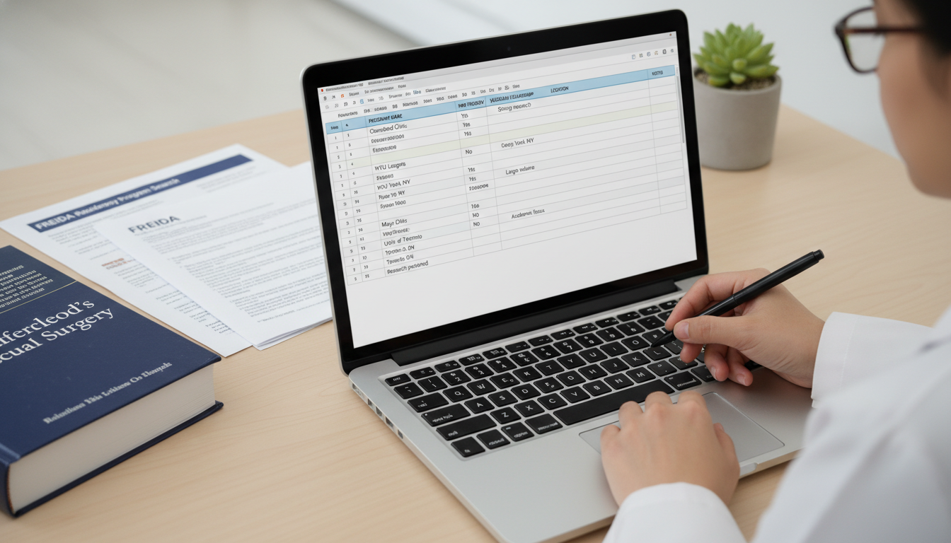 Spreadsheet of vascular surgery and general surgery programs with notes Spreadsheet of vascular surgery and general surgery programs with notes - US citizen IMG for How to Research Programs for US