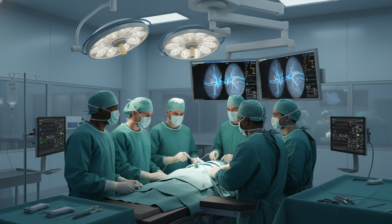 Vascular surgery team in hybrid OR during endovascular procedure Vascular surgery team in hybrid OR during endovascular procedure - US citizen IMG for Work-Life Balance Assessment for US Cit