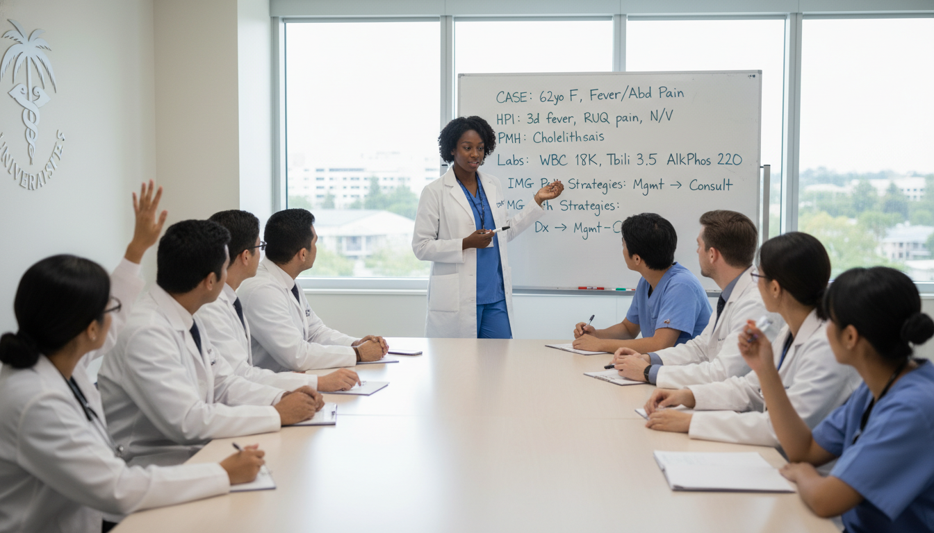 Chief resident teaching during morning report Chief resident teaching during morning report - Caribbean medical school residency for Chief Resident Path Strategies for Car