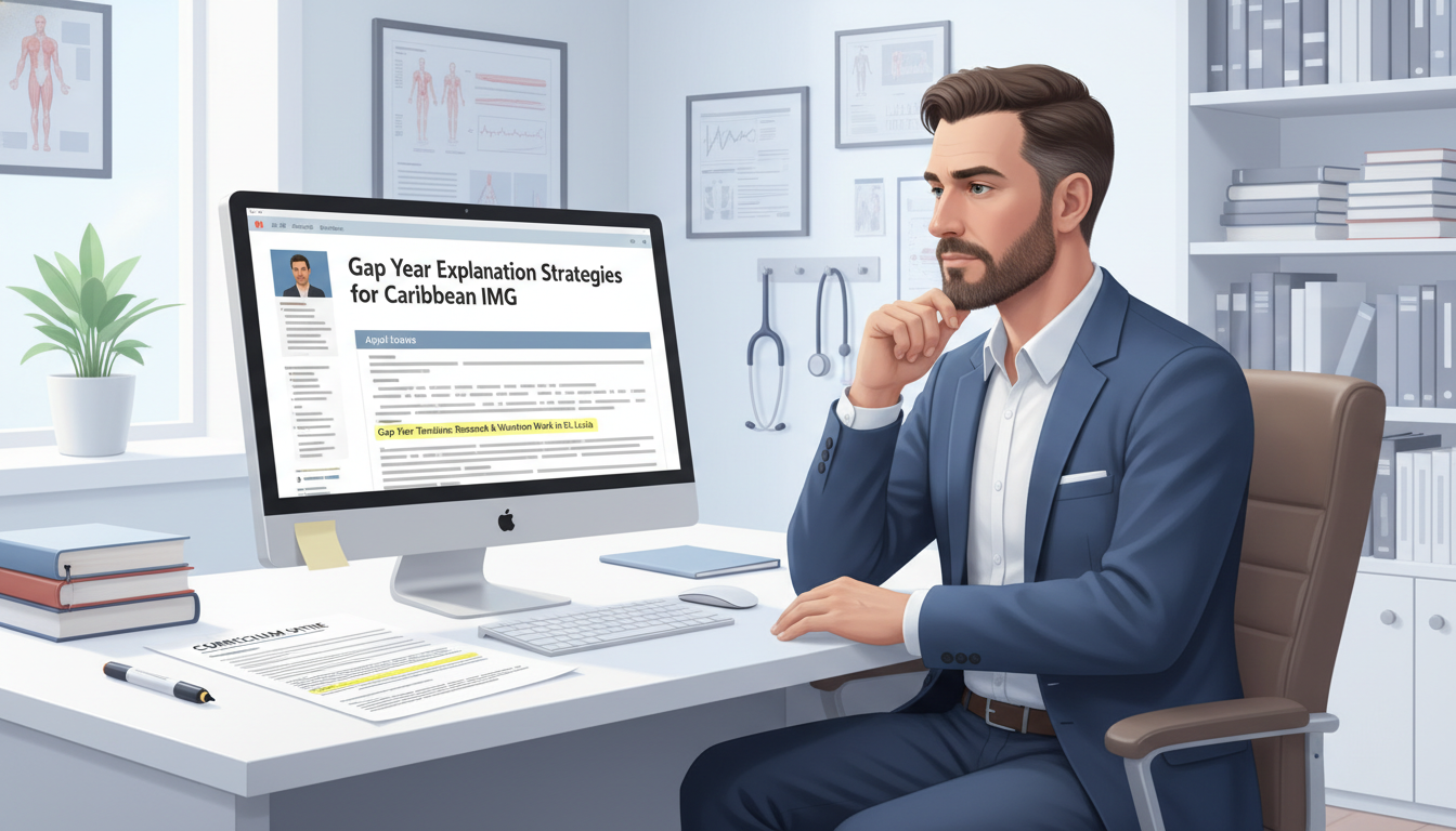 Residency program director reviewing an IMG application with a gap year timeline Residency program director reviewing an IMG application with a gap year timeline - Caribbean medical school residency for Gap