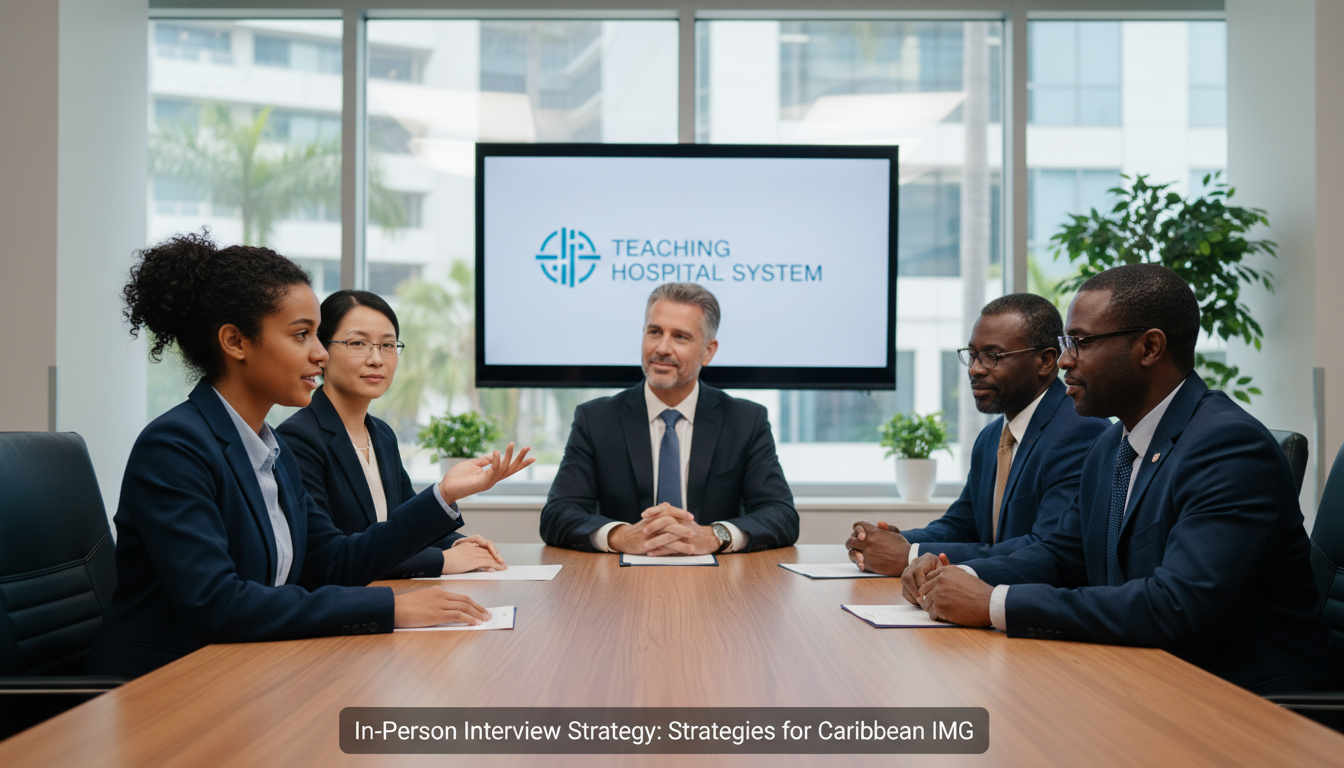Residency interview panel with Caribbean IMG candidate Residency interview panel with Caribbean IMG candidate - Caribbean medical school residency for In-Person Interview Strategy