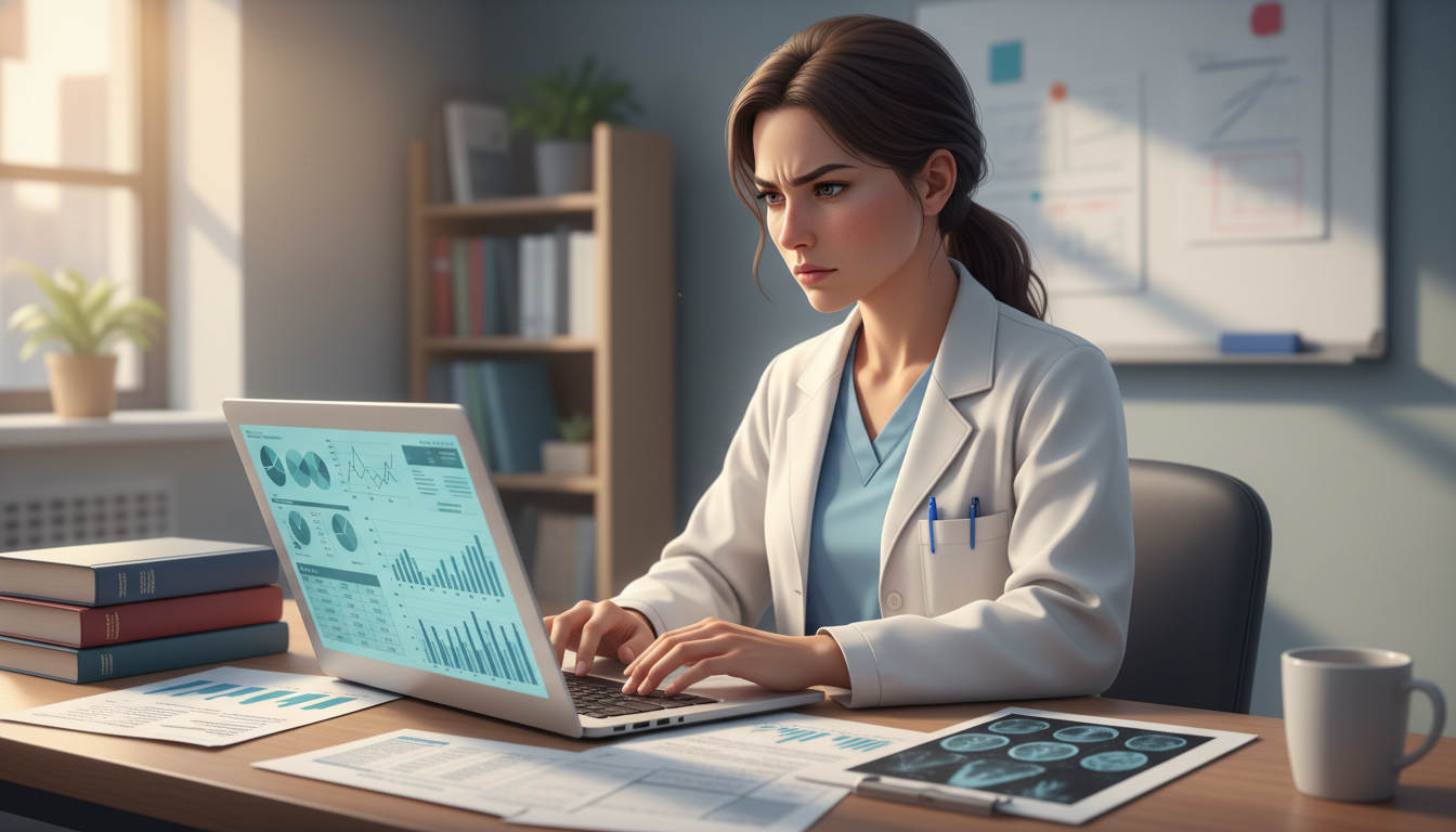 Resident working on data analysis for a research project - Caribbean medical school residency for Research During Residency S