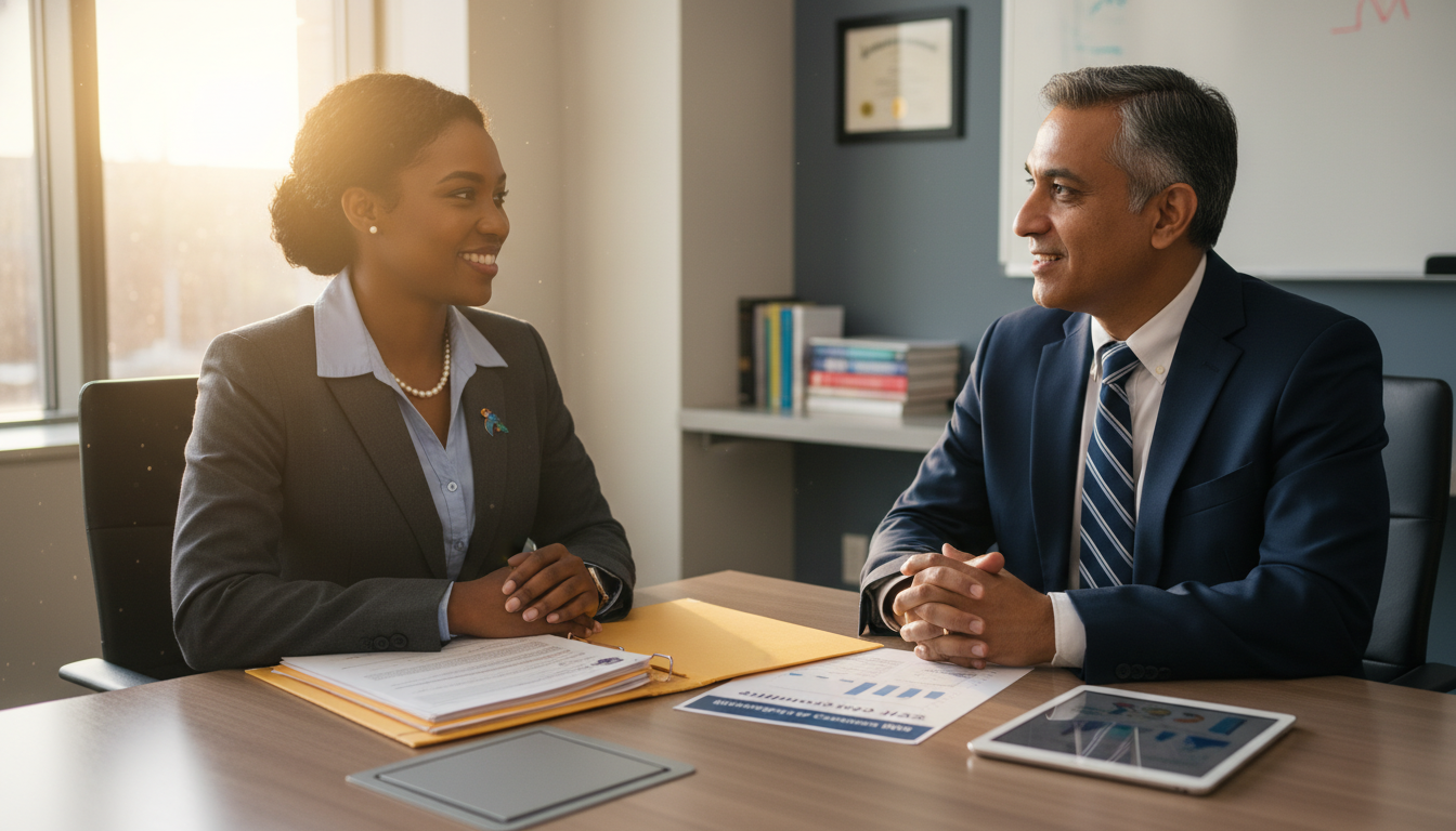 International medical graduate at residency interview discussing application strengths - Caribbean medical school residency f