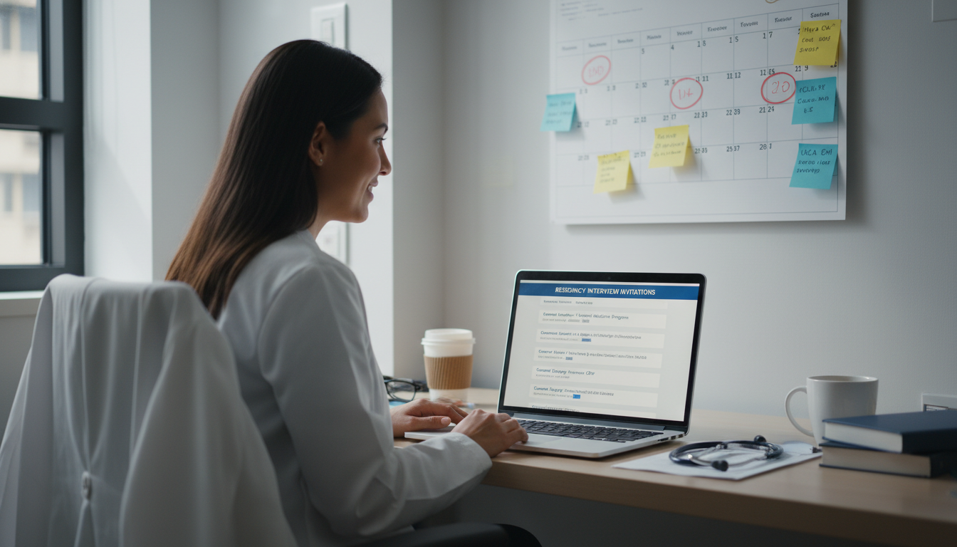 Osteopathic resident reviewing interview invites Osteopathic resident reviewing interview invites - DO graduate residency for Application Timeline & Timing Strategies for DO