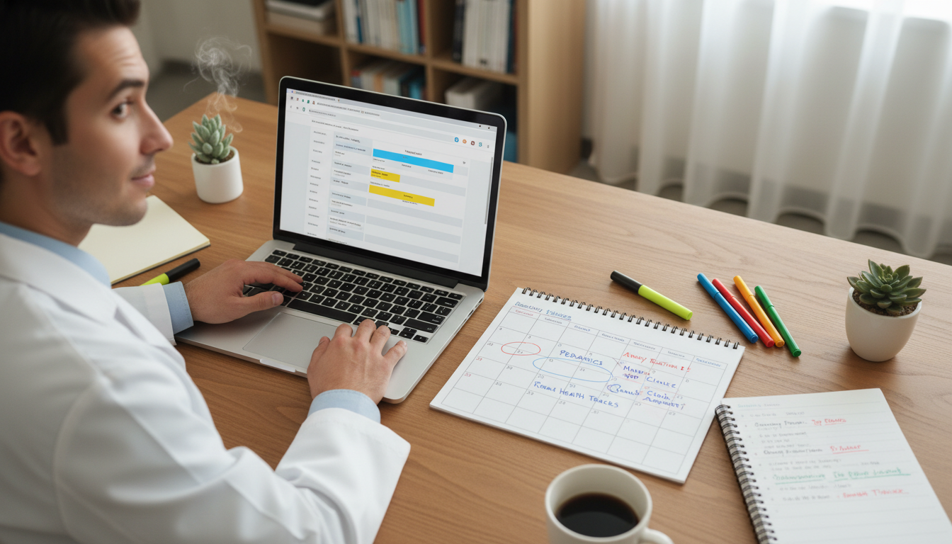 Planning away rotations with calendar and laptop Planning away rotations with calendar and laptop - DO graduate residency for Away Rotation Strategy Strategies for DO Graduat