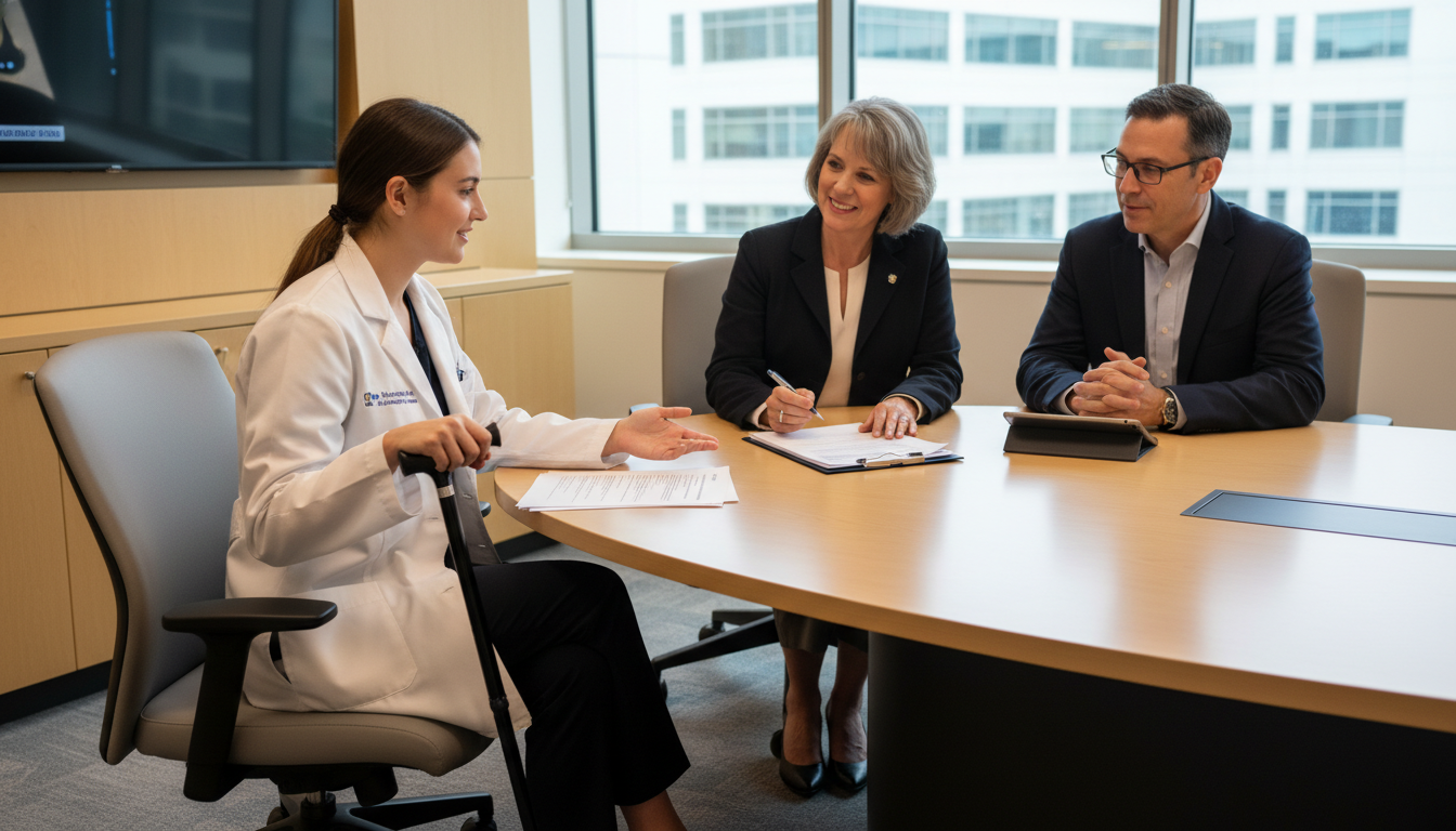 Osteopathic resident with chronic illness consulting with program leadership - DO graduate residency for Chronic Illness & Ac